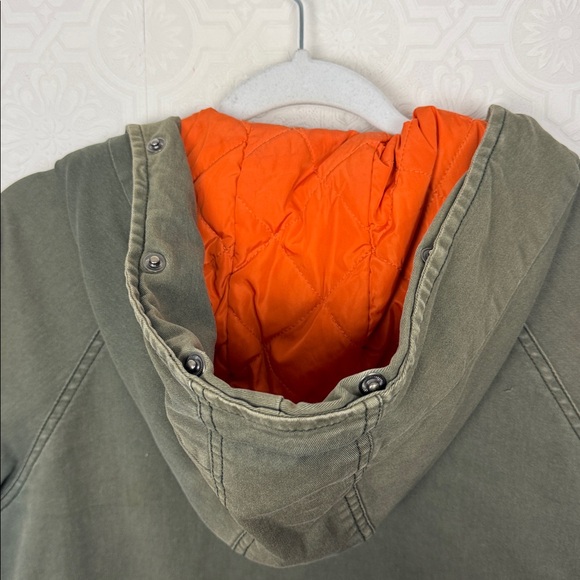 Free People Follow Me Close Olive Utility Jacket Small Hooded Military Coat - Picture 12 of 12